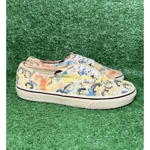 Vans Authentic Disney Princess Womens Size 9.5 All Over Print Sneakers Shoes AOP